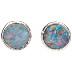 Orecchini a bottone in opale in argento sterling 925