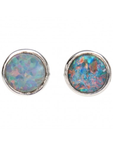 Orecchini a bottone con opale in...