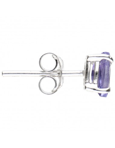 Tanzanite Button Earrings in Sterling...