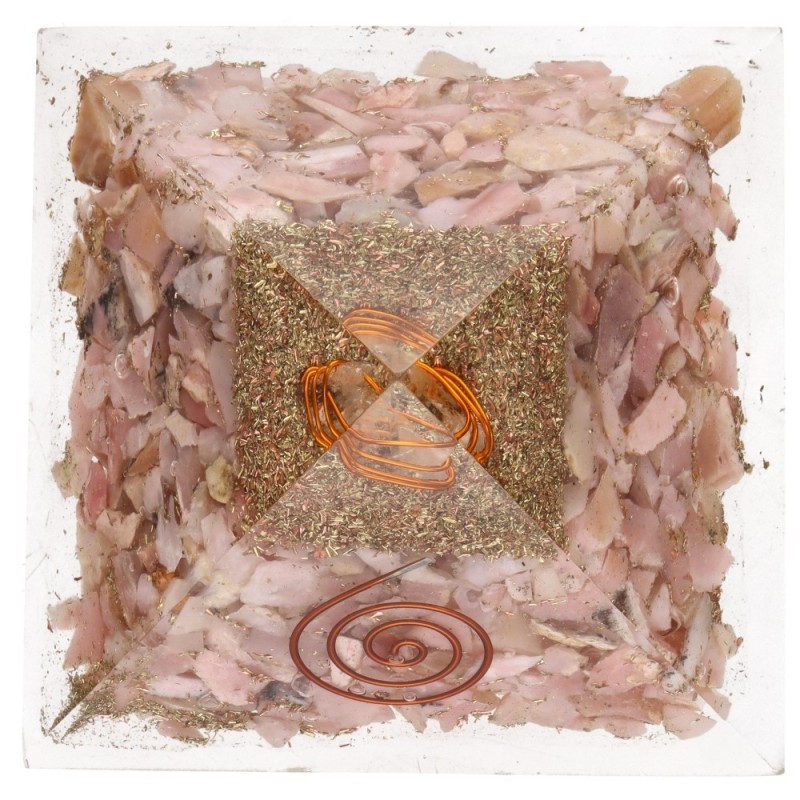 Piramide di Rodocrosite in Resina con Spirale 7x7cm