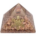 Rhodonite Resin Pyramid with Metatron 7x7cm