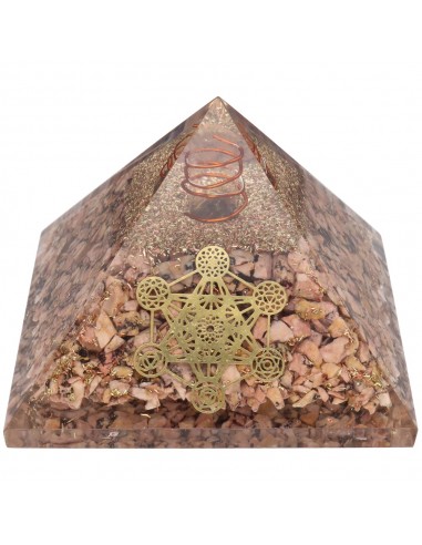 Piramide in resina con rodonite e...