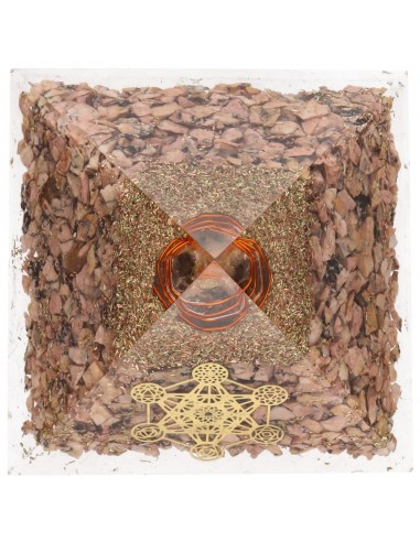 Pyramide en résine de rhodonite avec...