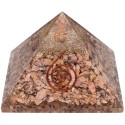 Rhodonite Pyramid in Resin with Spiral 7x7cm