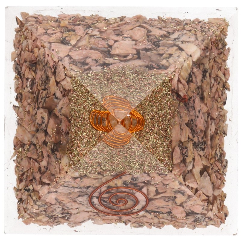 Piramide di Rodonite in Resina con Spirale 7x7cm
