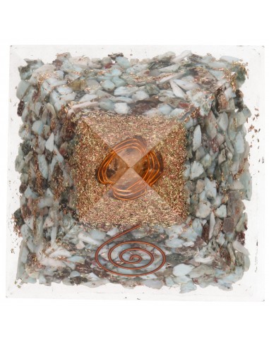 Piramide in orgonite di larimar in...