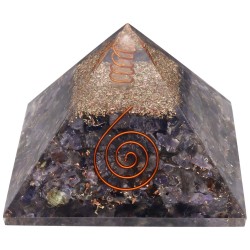 Piramide di Iolite in Resina con Spirale 7x7cm