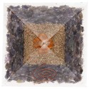 Resin Iolite Pyramid with Spiral 7x7cm