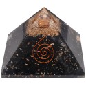 Pirâmide de resina de shungite com espiral 7x7cm