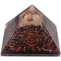 Pirâmide de resina de granada com espiral 7x7cm