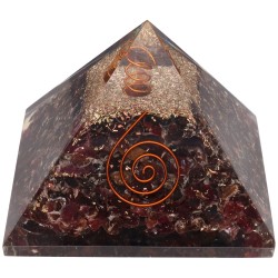 Piramide di Granato in Resina con Spirale 7x7cm
