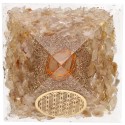 Pirámide de Citrino en Resina con Flor de Vida 7x7cm
