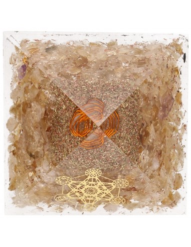 Piramide in resina orgonite con...