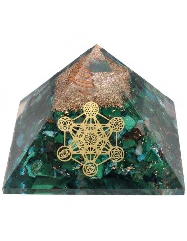 Piramide in resina di malachite...