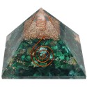 Malachite Resin Pyramid with Spiral 7x7cm