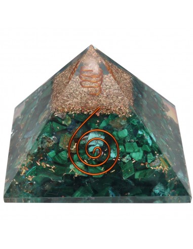 Piramide in orgonite di malachite in...