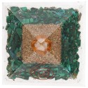 Malachite Resin Pyramid with Spiral 7x7cm