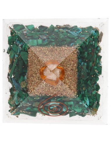 Pyramide en résine de malachite avec...