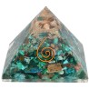 Pyramide de Chrysocolla et Malachite en résine avec spirale 5x5cm