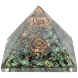 Piramide di Smeraldo in Resina con Spirale 5x5cm
