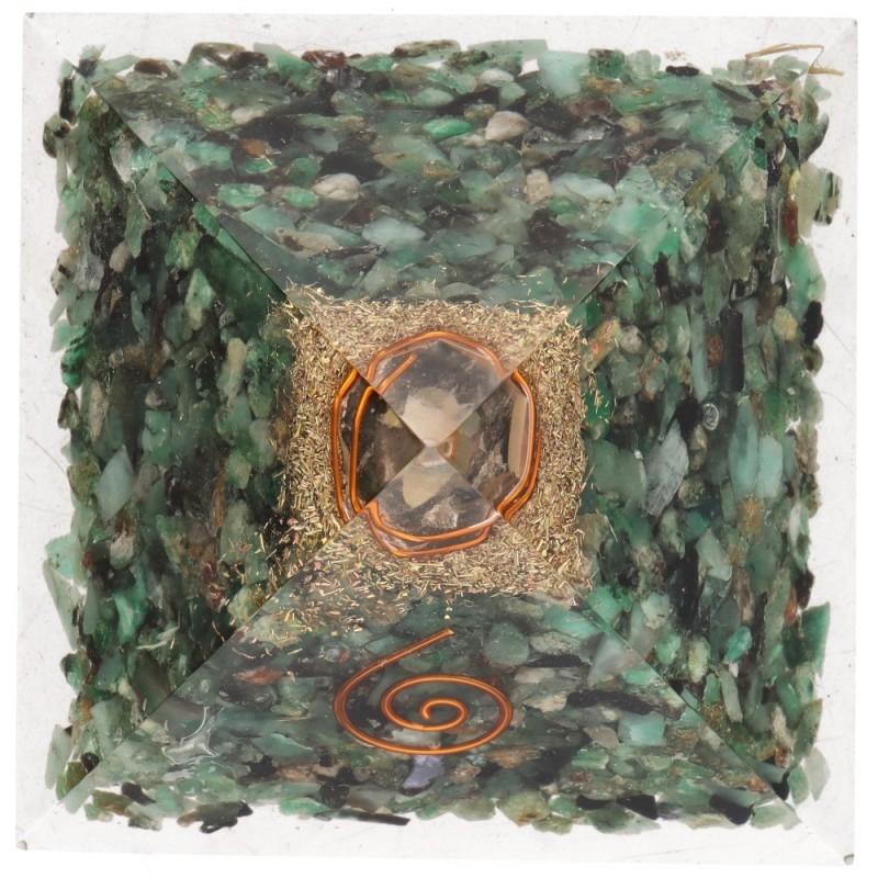 Piramide di Smeraldo in Resina con Spirale 5x5cm