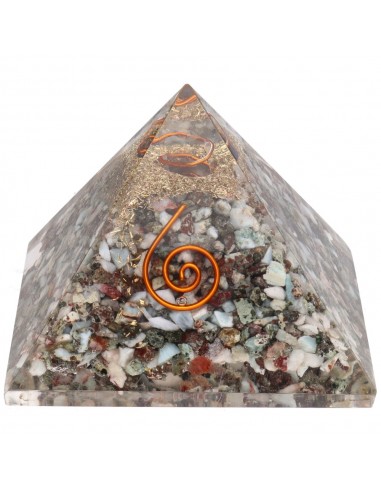 Piramide in orgonite di larimar in...