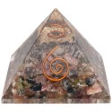 Multicolor Tourmaline Pyramid in Resin with Spiral 5x5cm