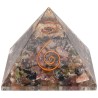 Piramide Orgonita di Tormalina Multicolore in Resina con Spirale 5x5cm