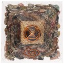 Pyramide de tourmaline multicolore en résine avec spirale 5x5cm