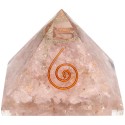 Resin Rose Quartz Pyramid with Spiral