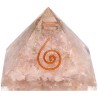 Pirâmide de Quartzo Rosa em resina com espiral 5x5cm