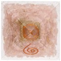 Pyramide de quartz rose en résine avec spirale