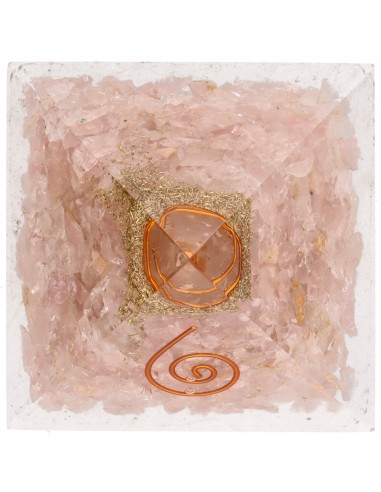 Piramide in Orgonite di Quarzo Rosa...
