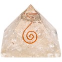 Pyramide de quartz blanc en résine avec spirale