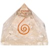 White Quartz Pyramid in Resin with Spiral 5x5cm