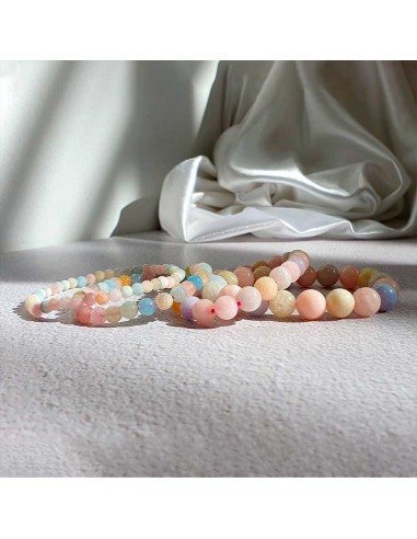 4mm Aquamarine and Morganite Bracelet