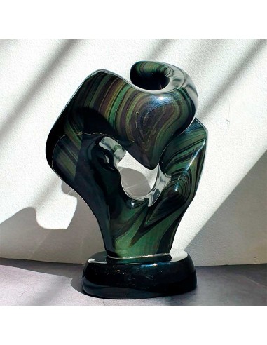 Escultura Obsidiana arco-íris FO3