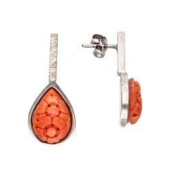 Orecchini in Corallo in Argento Sterling 925 (61G)