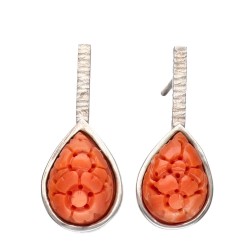 Orecchini in Corallo in Argento Sterling 925 (61G)