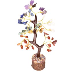Albero Minerale con Base in Legno Medio