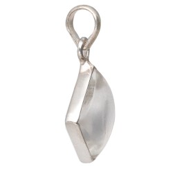 Ciondolo in Quarzo Bianco a forma di cubo grande - Argento Sterling 925