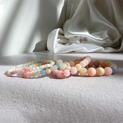 6mm Aquamarine e Morganite Bracelet