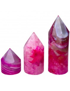 Agate rose teintée Cylindre...