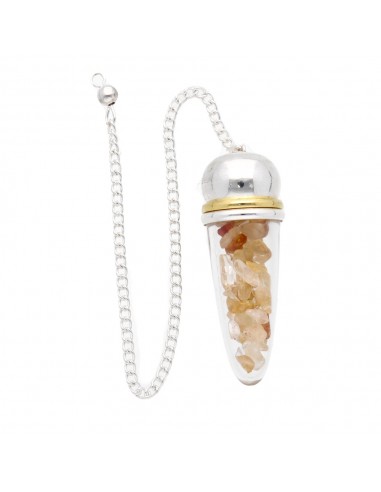 Pendente Goccia di Citrino con Resina...