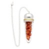Carnelian Drop Pendulum with Resin and Metallic Witness