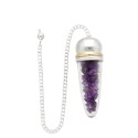 Pendule en améthyste avec résine et témoin