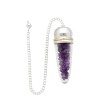 Amethyst Drop Pendulum with Resin and Metallic Witness