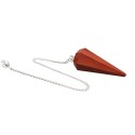 Pêndulo de jaspe vermelho facetado