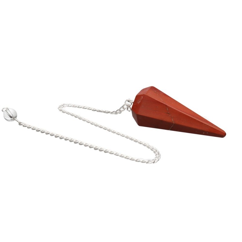 Pendolo Faccettato in Giada Rossa