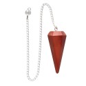 Pendolo Faccettato in Giada Rossa